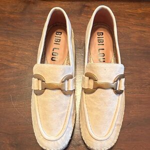 Bibi Lou Beige Suede Slip-On Espadrille Loafers RN 148883 Size 39 (8-8.5)